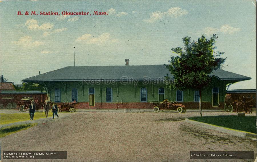 Postcard: Boston & Maine Station, Gloucester, Massachusetts